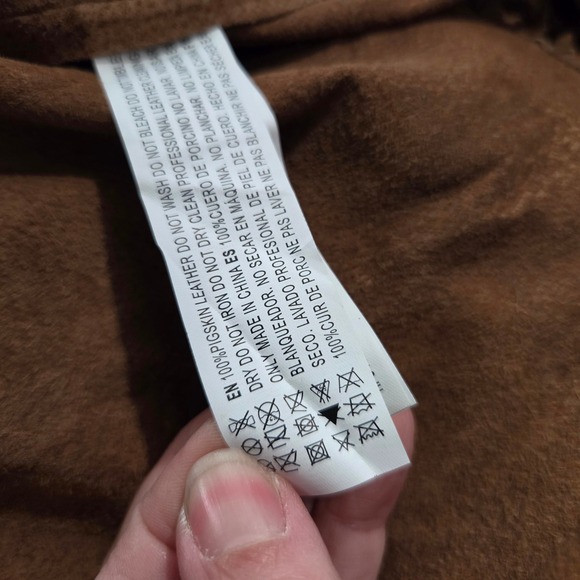 Forever 21 Plus Brown Pigskin Leather Fringe Jacket Western Open Front Womens - Picture 8 of 8